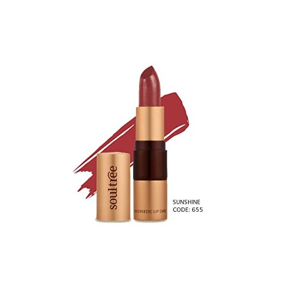 SoulTree Ayurvedic Lipstick, Sunshine 655, 4.5 g