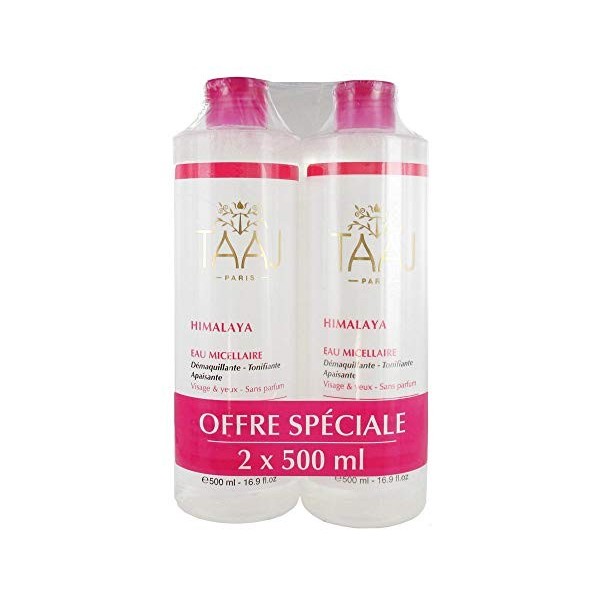 Taaj Himalaya Eau Micellaire Peaux Sensibles Lot de 2 x 500 ml