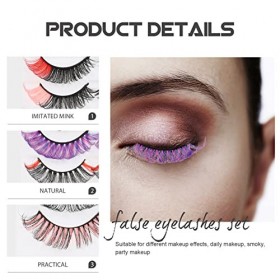 Housoutil 3 Boîtes Cils Colorés Cils Dhalloween Dramatiques Faux Cils Maquillage Cils De Maquillage Cosplay Cils Cosplay Col