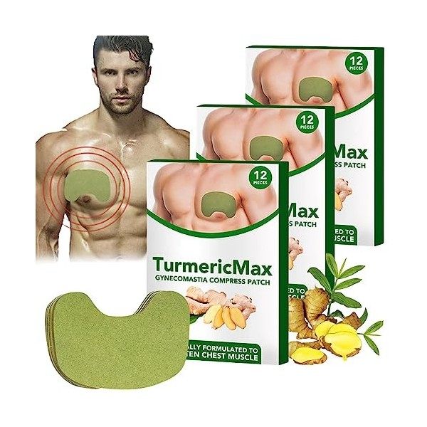 GFOUK TurmericMax Gynecomastia Compress Patch, Luhaka Gynecomastia Cellulite Melting Patch, GFOUK Gynecomastia Patch, Gynecom