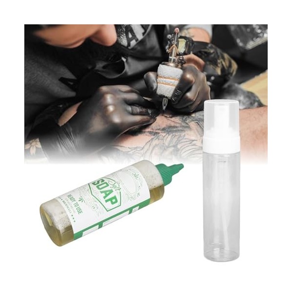 Savon Vert de Tatouage de 240 Ml, Formule Nourrissante Douce, Nettoyant concentré Polyvalent à Guérison Rapide, Rafraîchissan