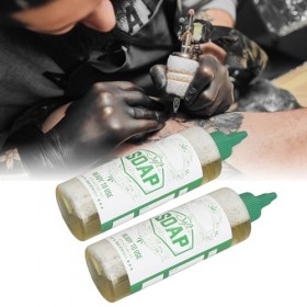 Savon de Tatouage, Savon Nettoyant pour Tatouage Vert 240 Ml, Liquide Nettoyant pour la Peau de Tatouage, Fourniture de Tatou