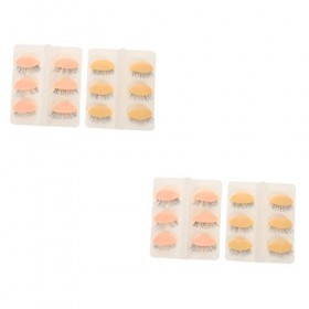 FRCOLOR Lot de 12 paires de cils transplantés avec cils Modèle dexercices de maquillage Mannequin Extension de cils Mannequi