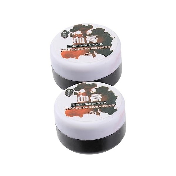 FRCOLOR Lot de 2 caillots de sang Crème de sang Faux plasma Gel cicatrice Vêtements Accessoires de sang dHalloween Horreur F