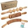 KAMBIA Maderotherapie, Maderotherapie Kit Complet Cellulite, Kit Maderotherapie, 3 Rouleau anti cellulite, Maderotherapie Cor