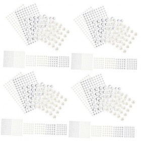 DOITOOL 48 Feuilles Beauté Strass Carte Perle Autocollants Téléphone Cas Autocollant Cheveux Bijoux Décalque Visage Strass Au