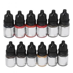 Encre de Pratique de Microblading, 12 Couleurs 60 Ml, Pigment de Pratique de Microblading, Maquillage, Lèvres, Eye-liner, Sou