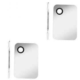 Beaupretty 4 Ensembles De Fournitures en Acier Inoxydable Palette De Maquillage Mélange De Peinture Spatule De Maquillage en 