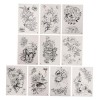 DOITOOL 3 Pcs Autocollants De Tatouage Corps Autocollant Floral Femmes Cou Noir Fleur Décalque Fleur De Tatouage Corps Décor 