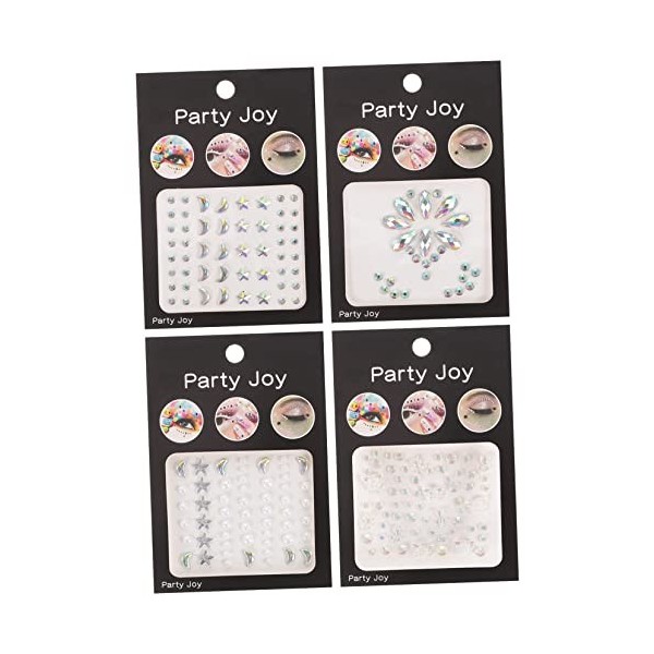 POPETPOP 20 Feuilles Manucure Stickers Autocollant Gemmes Pour Les Yeux Autocollant De Scrapbooking Bijoux De Visage Coller S