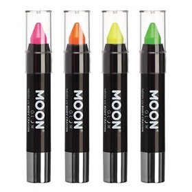 Moon Glow Neon UV Bâton de peinture pour le visage/crayon de maquillage pour le visage et le corps – Brille brillamment sous 