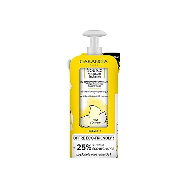 Garancia Source Micellaire Enchantée Eau Démaquillante Micellaire Amande Gourmande 400 ml + Éco-Recharge 400 ml