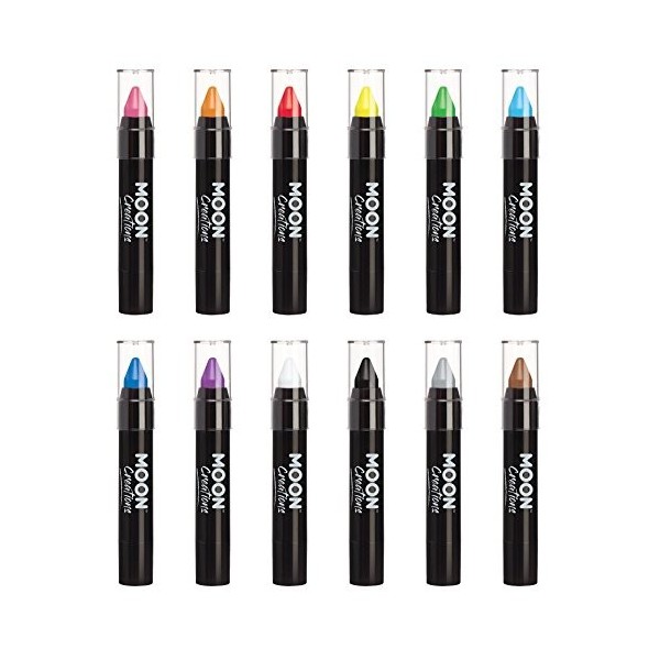 Bâton de Peinture pour Visage / Crayon de Couleur pour le Maquillage du Visage & Corps par Moon Creations - 3.5g - Assortimen