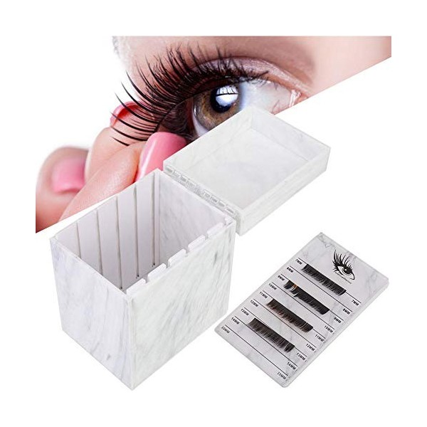 Boîte de Rangement de Cils , 5 Couches Marbre Grande Capacité Contenant de Maquillage pour les Cils éTui Rangement pour les C