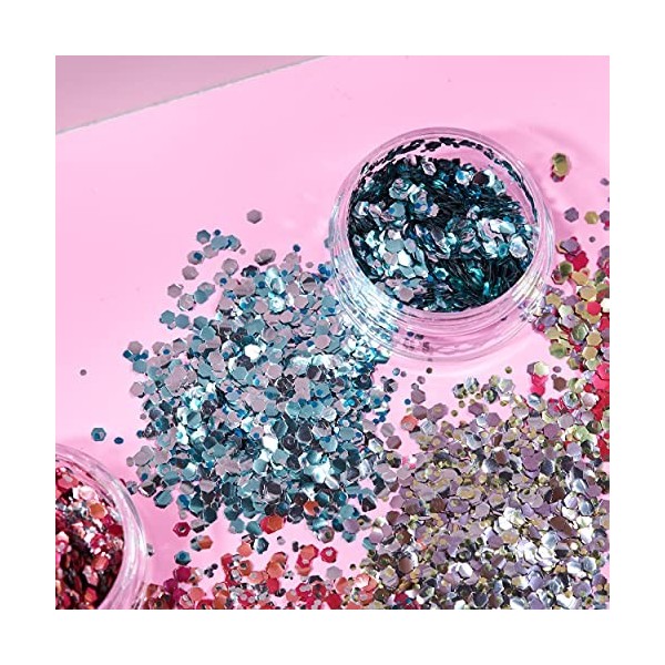 Mystique Eco Chunky Glitter de Moon Glitter biodégradable - 100% Cosmétique Bio Glitter pour visage, corps, ongles, cheveux e