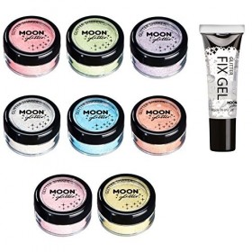Secoueurs à paillettes pastel par Moon Glitter Paillette Lune – 100% de paillettes cosmétique pour le visage, le corps, les