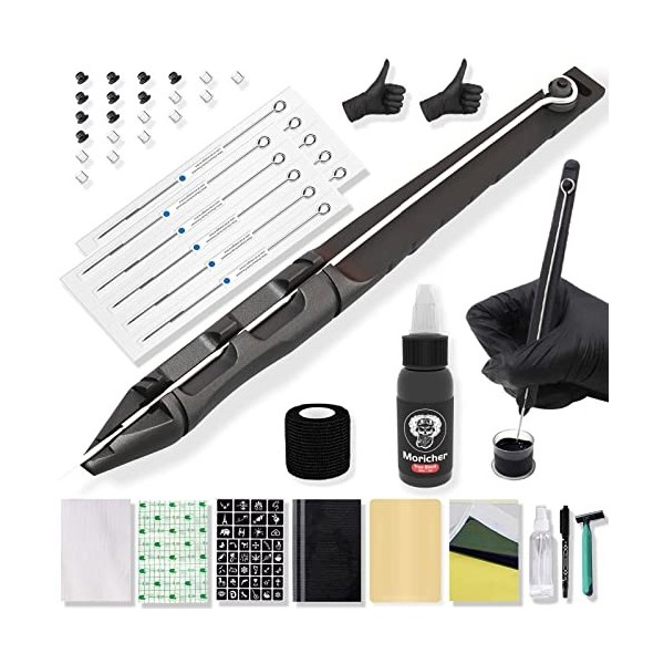 Moricher stick and poke set - Premium Tattoo Hand Poke Pen Kit Including Tattoo Needles Tattoo Accessaries for Tattoo Supplie