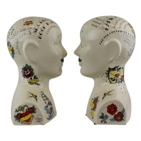 Phrenology Head Book Ends 2/4 