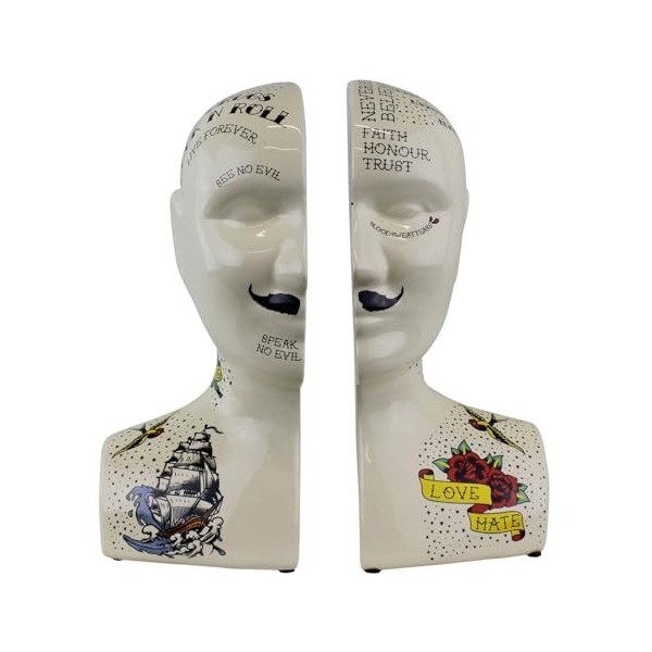 Phrenology Head Book Ends 2/4 