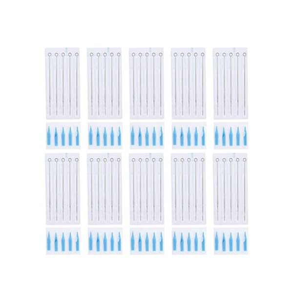 50 Pcs Aiguilles De Tatouage Embout De Buse De Tatouage, 3RS 5RS 7RS 9RS 3RT 5RT 7RT 9RT Aiguilles De Tatouage Médical Jetabl