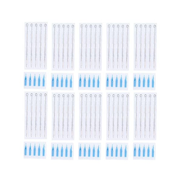 50 Pcs Aiguilles De Tatouage Embout De Buse De Tatouage, 3RS 5RS 7RS 9RS 3RT 5RT 7RT 9RT Aiguilles De Tatouage Médical Jetabl