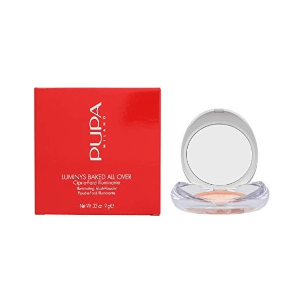 Pupa Milano Luminys Baked All Over Illuminating Blush-Poudre 01 Stripes Rose pour Femme 0,32 oz 9.46 ml