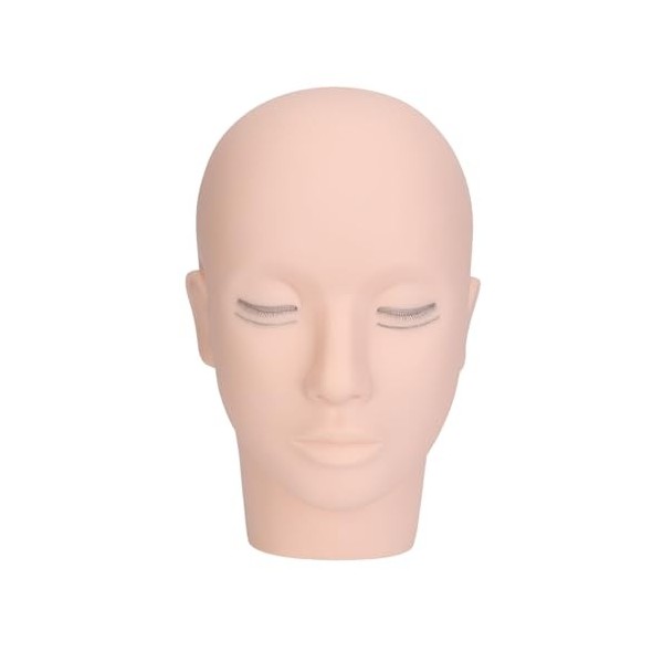 Tête de Mannequin Dextension de Cils en Silicone Tête de Mannequin de Maquillage Réutilisable à 4 Couches de Cils, Tête de P