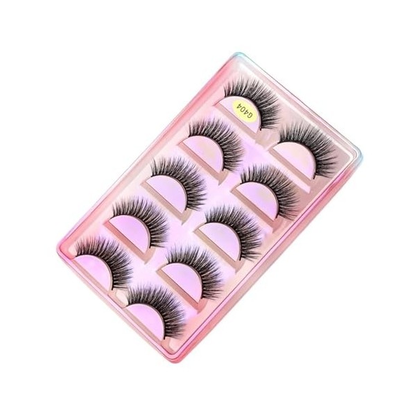 UAMOU Cils de vison en vrac 5 paires de Faux Cils longs naturels Cilios vison 3D Faux Cils maquillage Cils moelleux maquillaj