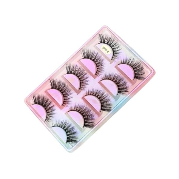 UAMOU Cils de vison en vrac 5 paires de Faux Cils longs naturels Cilios vison 3D Faux Cils maquillage Cils moelleux maquillaj