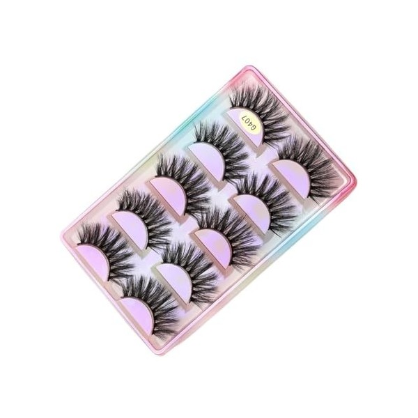 UAMOU Cils de vison en vrac 5 paires de Faux Cils longs naturels Cilios vison 3D Faux Cils maquillage Cils moelleux maquillaj