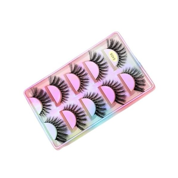 UAMOU 10 Styles 2/5/10/20/30/50/100 boîtes 3D cils de vison 5 paires naturel individuel vison faux cils Kit de maquillage Cil