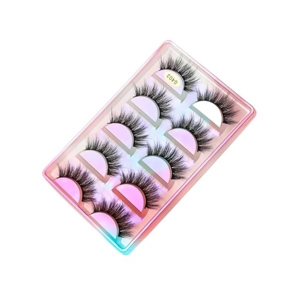 UAMOU 10 Styles 2/5/10/20/30/50/100 boîtes 3D cils de vison 5 paires naturel individuel vison faux cils Kit de maquillage Cil