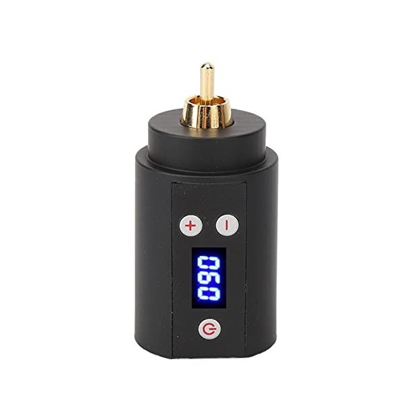 Fewb Alimentation Batterie Tatouage, Batterie Tatouage RCA sans Fil avec Affichage Numérique LED, Alimentation Stylo Machine 