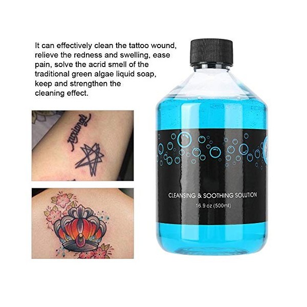 Savon bleu pour tatouage - 500 ml - Savon neutre - Solution de nettoyage pour tatouage et tatouage