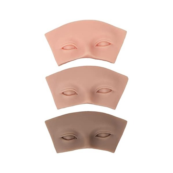 Peaux De Pratique De Tatouage, 3 Pièces Planche De Pratique De Maquillage des Yeux En Silicone Réaliste 3D Planche De Pratiqu