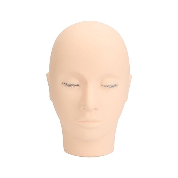 Tête de Mannequin Dextension de Cils, Tête de Mannequin de Formation en Silicone, Tête de Visage de Poupée 3 Couches de Cils