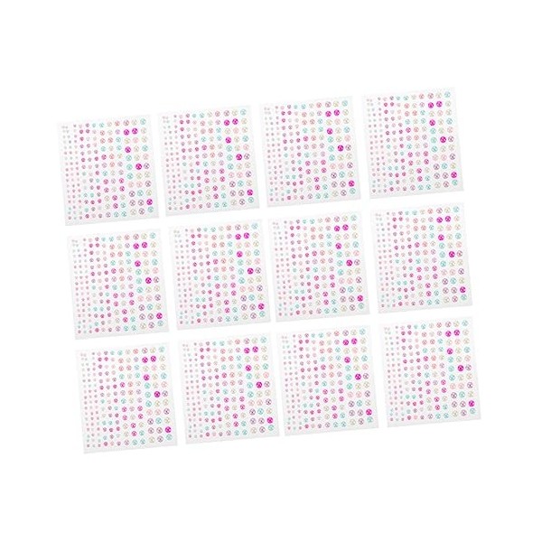 FRCOLOR 36 Feuilles Cristaux Collés De Perles De Visage Décalque De Perle Dart Dongle Autocollant De Visage De Sirène Larme