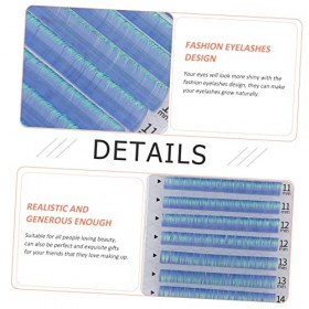 FRCOLOR 4 boîtes de cils greffés de couleur bleue extension de cils colorés cils épais femmes faux cils extensions de cils fl