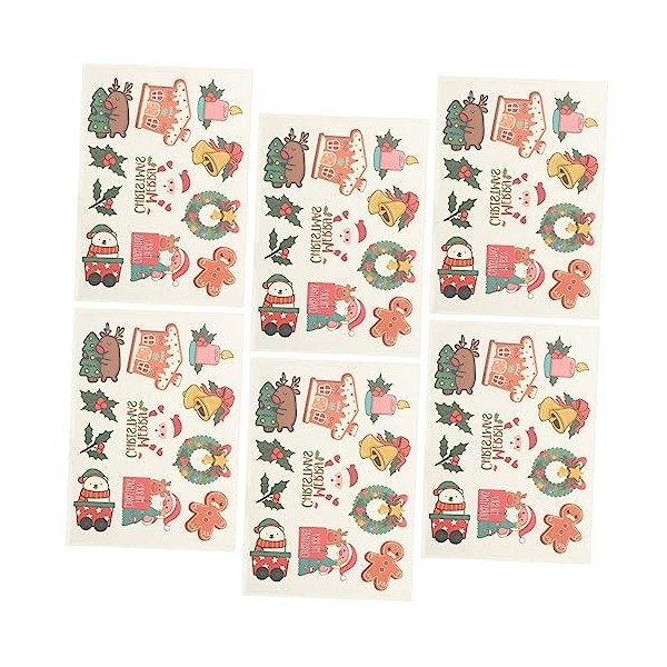 PRETYZOOM 30 Feuilles DAutocollants DAmbiance De Noël Lavables De Noël Pour Enfants Autocollants De De Corps De Noël Enfant