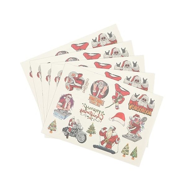 PRETYZOOM 30 Feuilles DAutocollants DAmbiance De Noël Lavables De Noël Pour Enfants Autocollants De De Corps De Noël Enfant