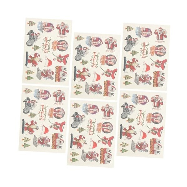 PRETYZOOM 30 Feuilles DAutocollants DAmbiance De Noël Lavables De Noël Pour Enfants Autocollants De De Corps De Noël Enfant
