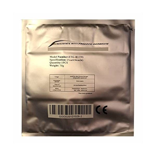 10 membranes anti-gel pour cryolipolyse ETG-III 150 70 g