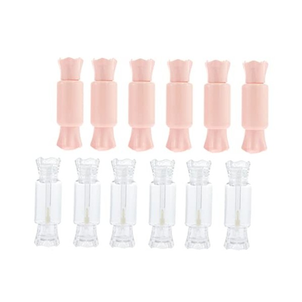 Amosfun 24 Pièces Support De Brillant à Lèvres Bricolage Mini Contenants De Brillant à Lèvres Tube De Gel Pour Les Ongles Tub