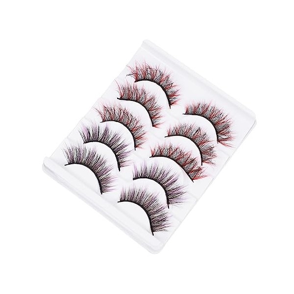 POPETPOP 25 Paires Faux Cils Colorés Cils Colorés Du Festival Cils Colorés 3d Faux Cils Dhalloween Faux Cils De Couleur Viso