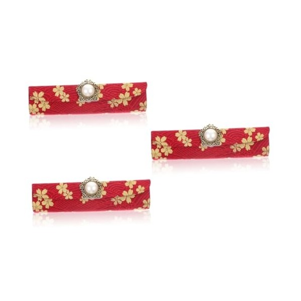 POPETPOP 3 Pièces Boîte De Rangement De Porte- Fleur Couverture De Florale Étui Porte- Cas Rouge en Tissu Voyage Japon