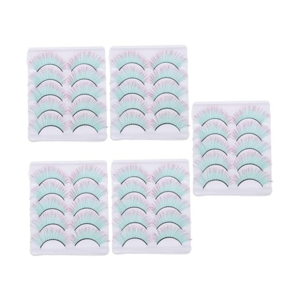 POPETPOP 25 Paires Faux Cils Colorés Faux Cils Réutilisables Faux Cils Arc-en-ciel Faux Cils 5d Cils Supérieurs Inférieurs Lo