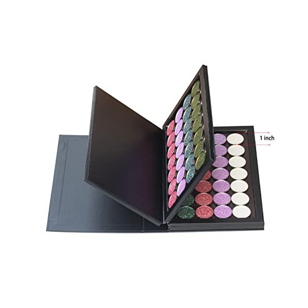 SZDYM Palette magnétique 4 couches + 1 spatule de maquillage + 50 autocollants ronds en métal + 50 autocollants carrés en mét