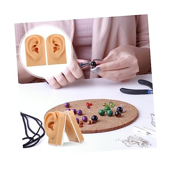 DOITOOL 1 Ensemble Oreille Modèle Mannequin Corps Silicone Oreille Jouet Boucle DOreille Stud Flexible Silicone Souple Oreil