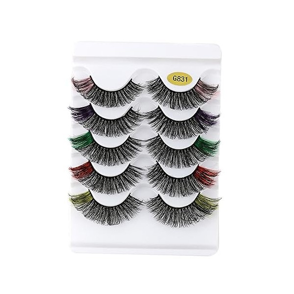 POPETPOP 25 Paires Faux Cils Faux Extensions De Cils Recourber Des Cils Moelleux Cils Réutilisables Naturels Maquillage Des C