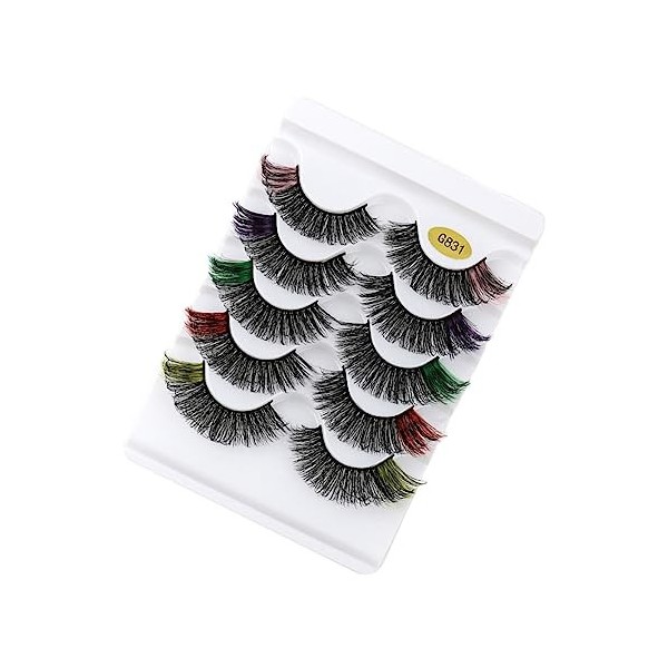 POPETPOP 25 Paires Faux Cils Faux Extensions De Cils Recourber Des Cils Moelleux Cils Réutilisables Naturels Maquillage Des C